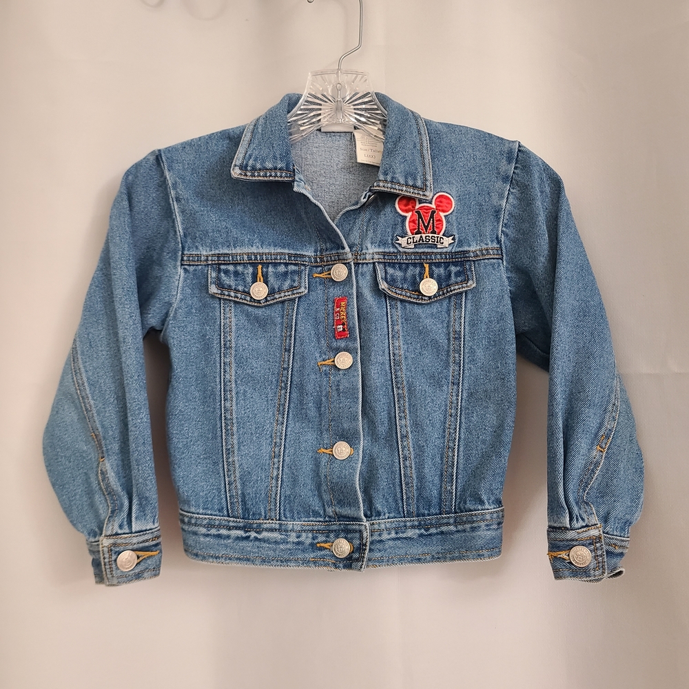 Mickey & Co Unisex Kids Sz L (6X) Blue Denim Disney Classic Mickey Mouse Jacket